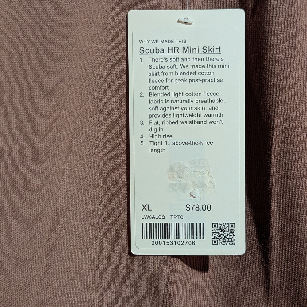 Lululemon NEW Scuba High-Rise Mini Skirt Taupetastic Sz XL - Picture 8 of 11